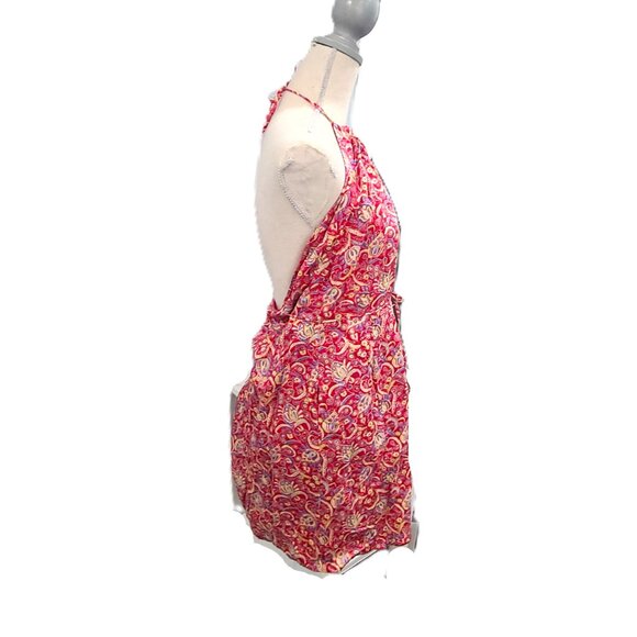 Express 5 6 Wrap Dress Red Floral Sundress Casual Summer Flower Juniors Women - Picture 5 of 10